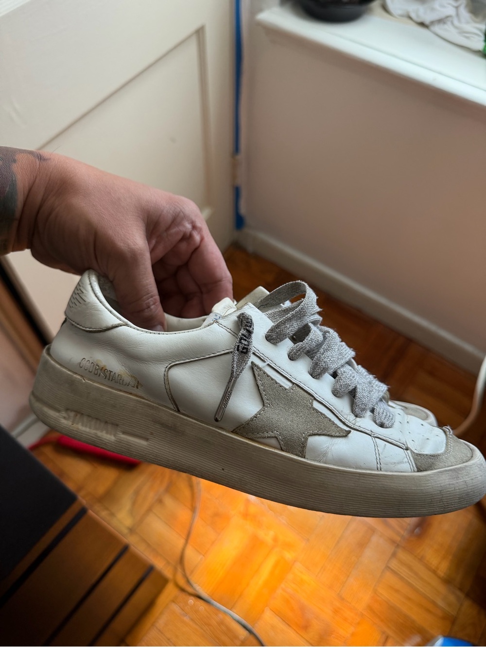 Golden Goose  Stardan White Leather Sneakers Size 38